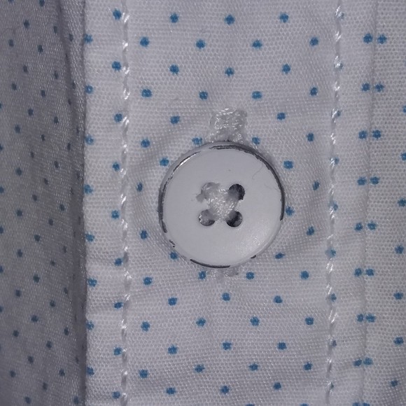 Short Sleeve Shirt Mens Adult Size M Peached Poplin Tailored Metal Button Front - Picture 5 of 9